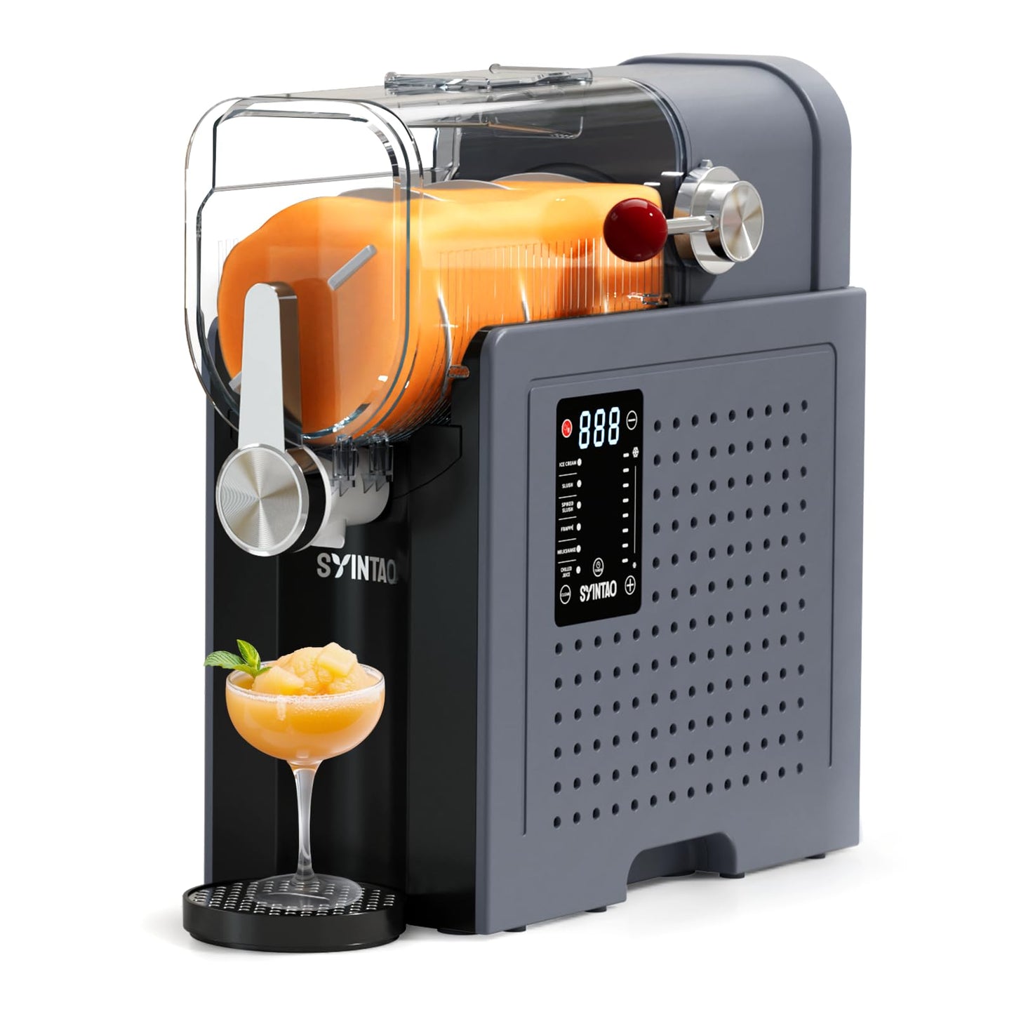 SYINTAO Slushie Machine for Home, Soft Serve Ice Cream Machine, 88oz Slushy Machine with 6 Preset Programs, Frozen Drink Maker for slush, Margaritas, Smoothie, Frappés, Milkshakes, and More