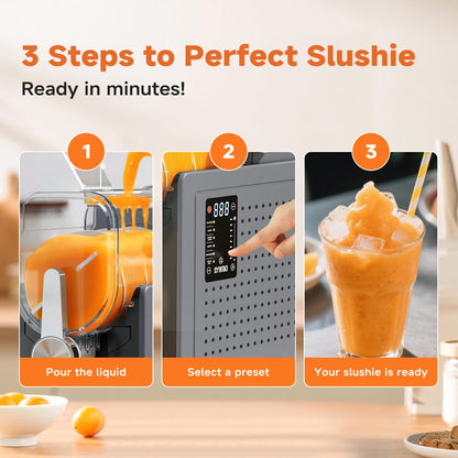 SYINTAO Slushie Machine for Home, Soft Serve Ice Cream Machine, 88oz Slushy Machine with 6 Preset Programs, Frozen Drink Maker for slush, Margaritas, Smoothie, Frappés, Milkshakes, and More